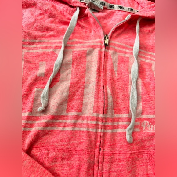 PINK zip up sweater. Size medium - Picture 3 of 7